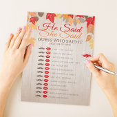 Er sagte, sie sagte Herbst Brautparty Game Pack Notizblock