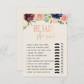 Er sagte, sie sagte Hochzeit/Verlobung Game Copy Einladung (Vorne/Hinten)