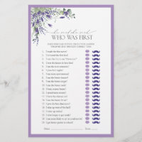 Er sagte, sie sagte Lavender Brautparty Game