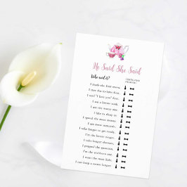 Er sagte, sie sagte, Liebe braut Bridal Tee Party Flyer