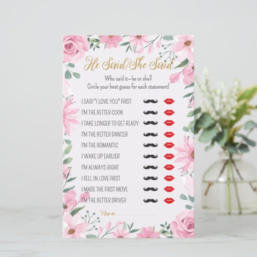 Er sagte, sie sagte, Liebe sei im Blütenduschenspi (Stehend Vorderseite)