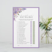 Er sagte, sie sagte Lilac Lavender Brautparty Game (Stehend Vorderseite)