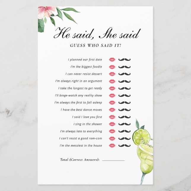 Er sagte, sie sagte Margarita mexikanische Bridal- (Vorderseite)