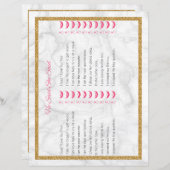 Er sagte, sie sagte Marmor Gold Brautparty Game (Vorne/Hinten)