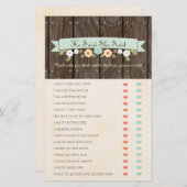 Er sagte, sie sagte Mint Boho Brautparty Game (Vorne/Hinten)