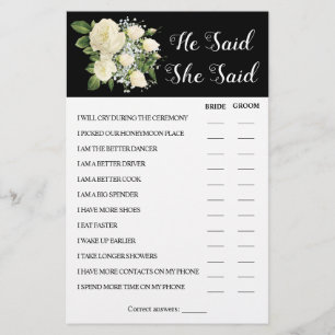 Er sagte, sie sagte Paare Duschkarte Flyer