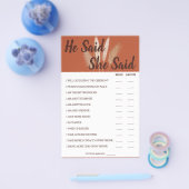 Er sagte, sie sagte Pampas Paare Dusche Spielkarte Flyer (Einzeln)