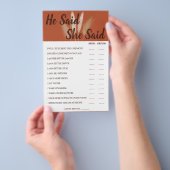 Er sagte, sie sagte Pampas Paare Dusche Spielkarte Flyer (Handgriff)