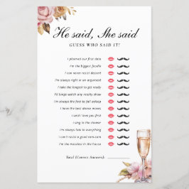 Er sagte, sie sagte Pearls Prosecco Bridal Spiel