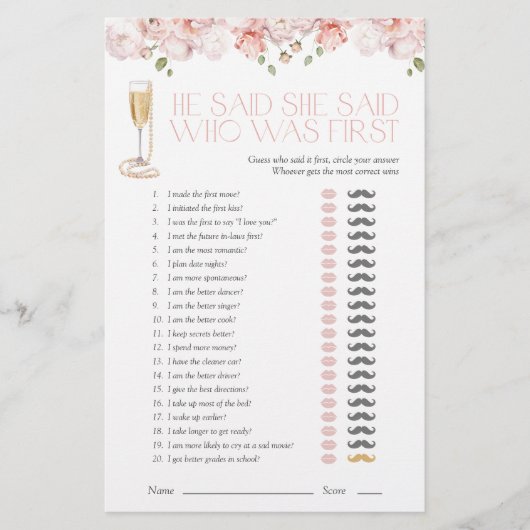 Er sagte, sie sagte Petals & Pearls Pink Dusche Sp (Vorderseite)