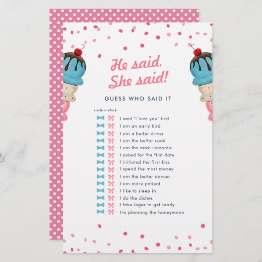 Er sagte, sie sagte, raten Sie, wer das beste Brau (Vorne/Hinten)