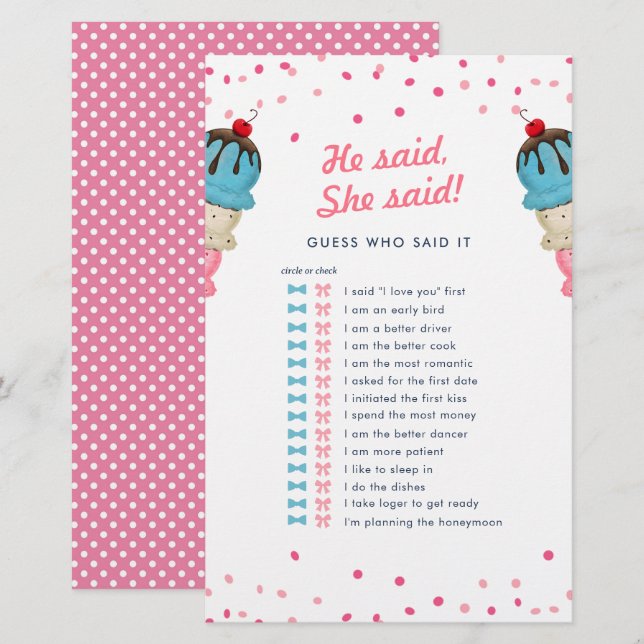 Er sagte, sie sagte, raten Sie, wer das beste Brau (Vorne/Hinten)