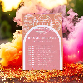 Er sagte, sie sagte Retro Disco Pink Orange Spielk Einladung