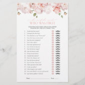 Er sagte, sie sagte, rosa Blume Brautparty Game (Vorderseite)