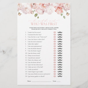 Er sagte, sie sagte, rosa Blume Brautparty Game
