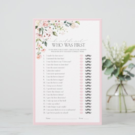 Er sagte, sie sagte rosa Brautparty Game (Stehend Vorderseite)