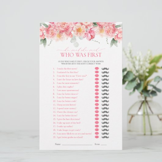 Er sagte, sie sagte rosa Brautparty Game (Stehend Vorderseite)