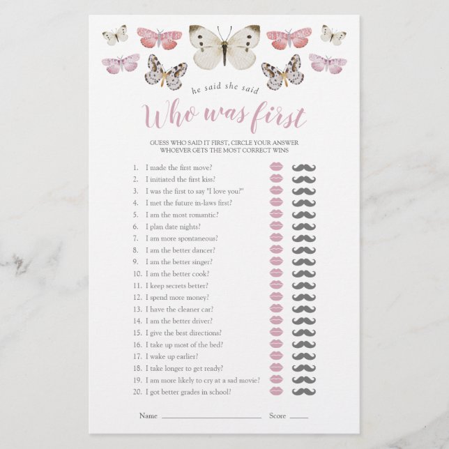 Er sagte, sie sagte rosa Schmetterlinge Duschgel S (Vorderseite)