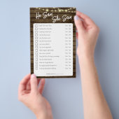 Er sagte, sie sagte, rustikales Duschspiel Flyer (Handgriff)