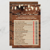 Er sagte, sie sagte, rustikales Holz Brautparty Sp (Vorne/Hinten)