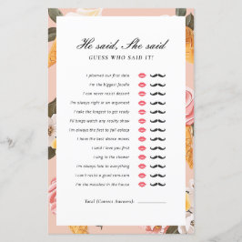 Er sagte, sie sagte, "Scoopup Brautparty Game