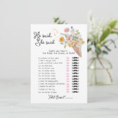 Er sagte, sie sagte Scoopup Brautparty-Spiel Einladung (Stehend Vorderseite)