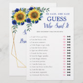 Er sagte, sie sagte Sonnenblumen Blue Brautparty G (Vorne/Hinten)