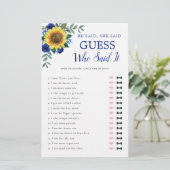 Er sagte, sie sagte Sonnenblumen Blue Brautparty G (Stehend Vorderseite)