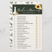 Er sagte, sie sagte Sonnenblumen-Brautparty-Spiel (Vorne/Hinten)