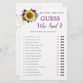 Er sagte, sie sagte Sonnenblumen Lila Lights Brida (Vorne/Hinten)