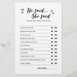 Er sagte, sie sagte Spiel für Hochzeit oder Brautp