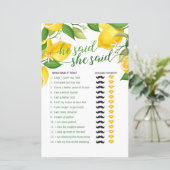 Er sagte, sie sagte Spiel - Lemon (Stehend Vorderseite)