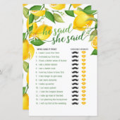 Er sagte, sie sagte Spiel - Lemon (Vorne/Hinten)