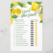 Er sagte, sie sagte Spiel - Lemon (Vorderseite)