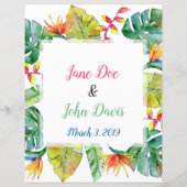 Er sagte, sie sagte Tropical Brautparty Game (Rückseite)