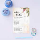 Er sagte, sie sagte Weihnachts-Brautparty-Game-Kar Flyer (Einzeln)