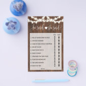 Er sagte, sie sagte Western Brautparty Spielkarte Flyer (Einzeln)