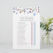 Er sagte, sie sagte Wildblume Brautparty Game (Stehend Vorderseite)