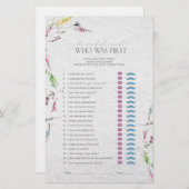 Er sagte, sie sagte Wildblume Brautparty Game (Vorne/Hinten)