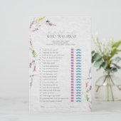 Er sagte, sie sagte Wildblume Brautparty Game (Stehend Vorderseite)