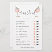 Er sagte, sie sagte Wine Brautparty Game (Vorne/Hinten)