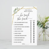 Er sagte, sie sagte zweisprachiges Brautparty (Stehend Vorderseite)