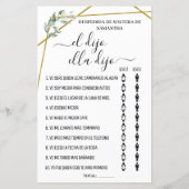 Er sagte, sie sagte zweisprachiges Brautparty (Rückseite)