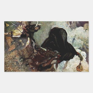 Er sah, wie der Goblin aufstieg Rechteckiger Aufkleber