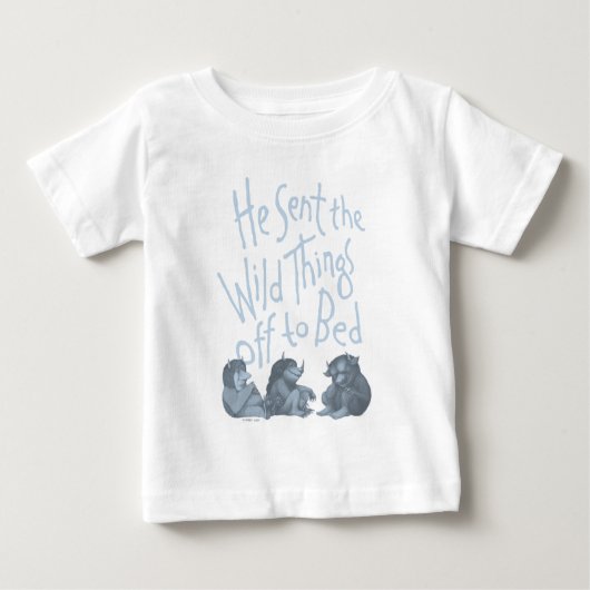 Er schickte die wilden Dinge an Bed - blau Baby T-shirt (Vorderseite)