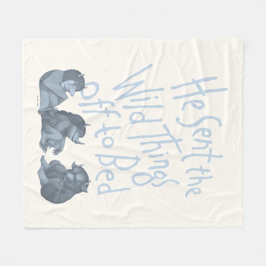 Er schickte die wilden Dinge an Bed - blau Fleecedecke (Vorderseite (Horizontal))