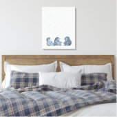 Er schickte die wilden Dinge an Bed - blau Leinwanddruck (Insitu (Schlafzimmer))