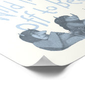 Er schickte die wilden Dinge an Bed - blau Poster (Ecke)