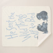 Er schickte die wilden Dinge an Bed - blau Sherpadecke (Vorderseite (Horizontal))