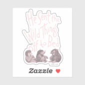 Er schickte die wilden Dinge ins Bett - rosa Aufkleber (Blatt)